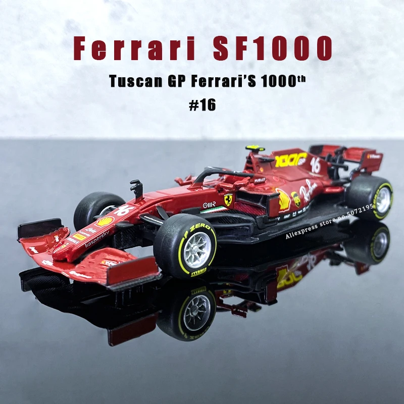 Модель автомобиля Bburago Ferrari F1 SF1000 #16 2020 1:43 1000 мемориальная гоночная формула