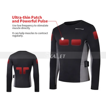 

EMS Wireless Muscle Stimulator Abdominal Body Muscle Fitness Trainer Men Training Suit Set