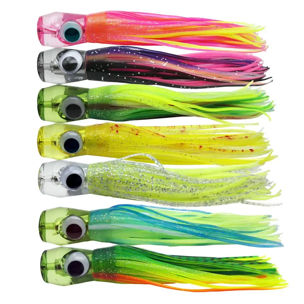 7pcs/Lot Soft lures Saltwater Ocean Sea Fishing Boat fishing Trolling