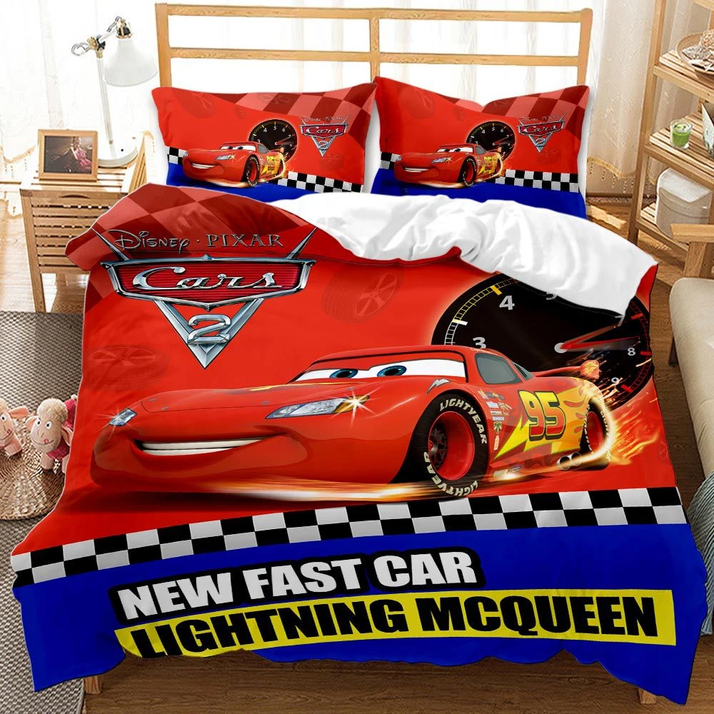Disney Lightning McQueen Juego de cama para coche, funda de edredón, funda de almohada adultos, adolescentes, niños y de ropa de - AliExpress