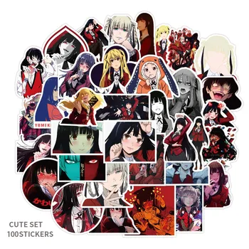 

100Pcs Kakegurui Anime Stickers Scrapbooking PVC Graffiti Jabami Yumeko Scrapbook Stickers For Laptop Skateboard Suitcase Fridge