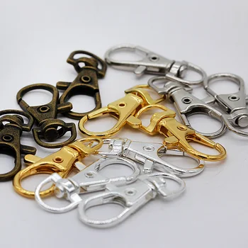 

10p 36mm 4-color Swivel Lobster Clasp Key Hook Split Key Ring Trigger Clips Snap Hooks for Bag Belt Dog Chains Keychain findings
