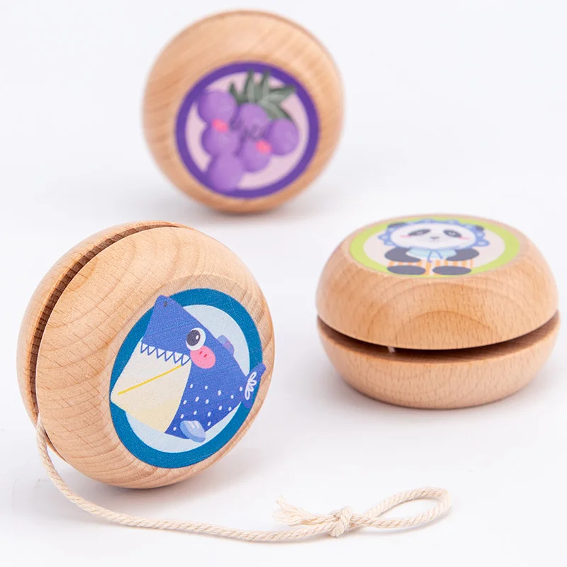 Sonew mignon dessin animé motif en bois Yoyo balle jouet éducation précoce  jouet d'enseignement pour enfant enfant, Yoyo jouet