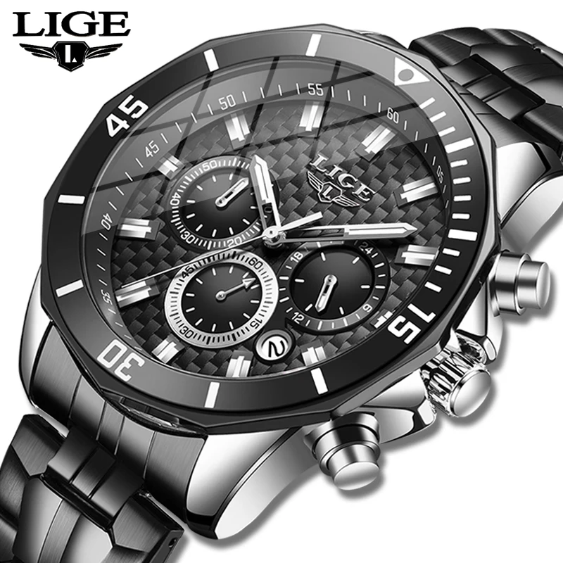 LIGE Waches 2020 New Mens Watch Top Brand Luxury Fashion Sports For Men Army Military Waterproof Clocks Man Wrist Watches | Наручные часы