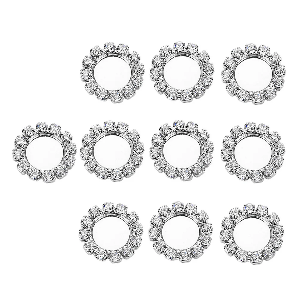 10x Sparkle Fashion Jewelry Base Cabochon Settings Support DIY Settings 8mm Silver Color