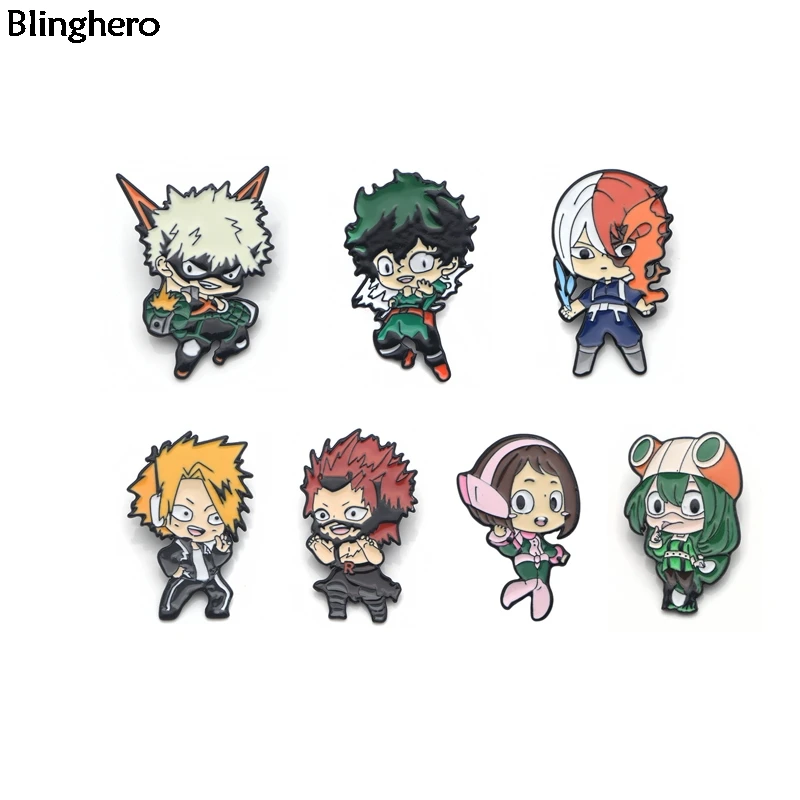 

Blinghero 1Pcs My Hero Academia Badges Anime Pins Collar Pin Backpack Jacket Badge Brooches Unisex Jewelry For Friends BH0266