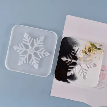 

DIY Hollow Snowflake Crystal Epoxy Resin Molds Christmas Table Coaster Silicone Mold Handmade Keychain Pendant Decoration Art