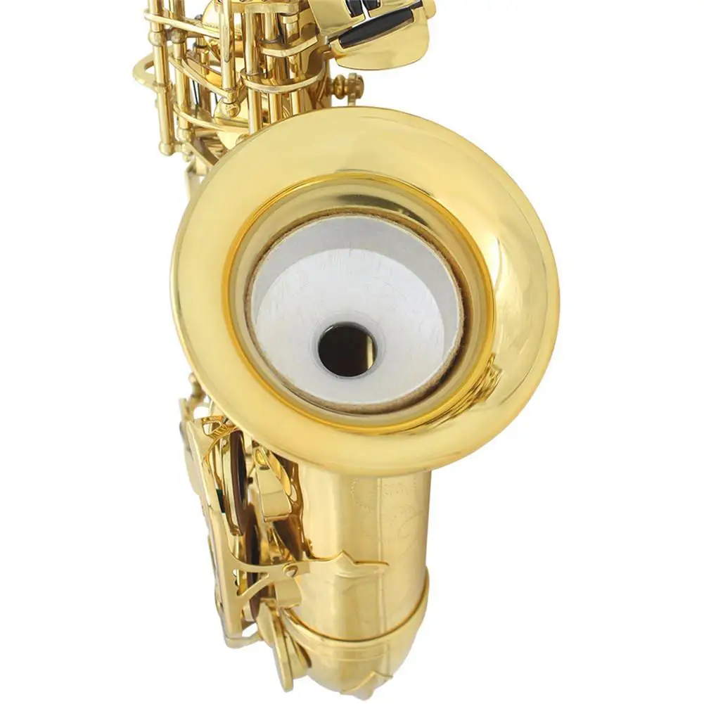 Absir 3pcs Alto Saxophone Silencer Set Aluminum Alloy Mute+Mute Ring+Ethnic Neckband Woodwind Instrument Accessories 