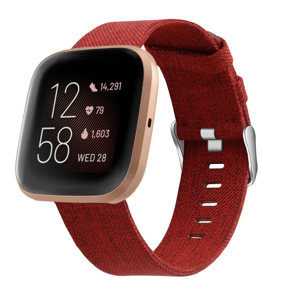 Холщовый нейлоновый ремешок для часов fitbit versa 2, умный ремешок для часов, большой маленький спортивный браслет, ремешок для fitbit versa lite/versa belt