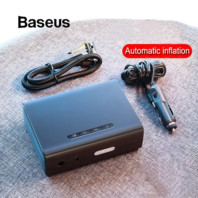 Skup Baseus 12V sprężarka powietrza samochodowa inteligentny opona samochodowa pompa nadmuchiwana Mini przenośne elektryczne samochodu do nadmuchiwania opon kompresor