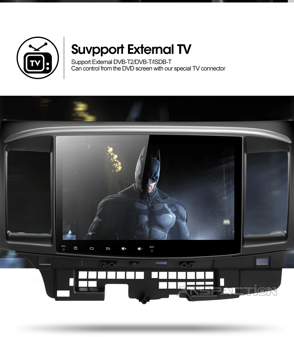 Excellent PX30 Android 9.0 Car DVD for MITSUBISHI LANCER 10.1 inch 2 DIN 3G/4G GPS radio video player with Capacitive 2007-2018 4