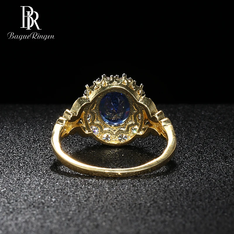 Bague Ringen, овальное кольцо с камнями для женщин, простое серебряное 925 ювелирное изделие, аквамарин, модная Цветочная форма, размер 6, 7,8, 9,10, юбилей