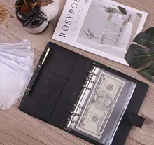 

Novo planejador da pasta do orçamento a5 a6 com 12 partes envelopes do dinheiro colorido couro do plutônio caderno fichário com