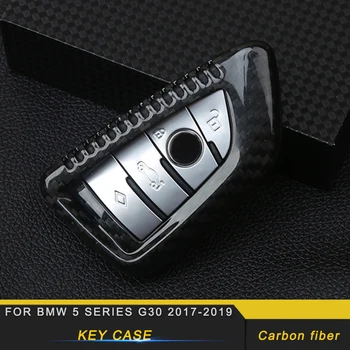 

Car Accessorie Key Case Cover Trim Key Holder Bag Cap Protector Carbon Fiber Decoration For BMW X3 G01 X4 G02 2018-2020