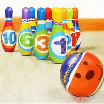 

Home Indoor Toy Kids Funny 2 Balls Bowling Set With 10 Pins Skittles Game Early Development Non Toxic Parent Child Educational