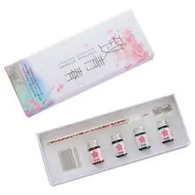 7 шт./компл. алмаз Стекло ручка Dip чернила ручки для подписи набор для школы канцелярский подарок искусство украшения L41E