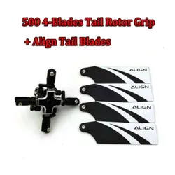 Combinaison de Rotor de queue à 4 pales pour arbre de queue de 4mm, modèle d'hélicoptère RC 500 PRO avec lame de queue alignée 