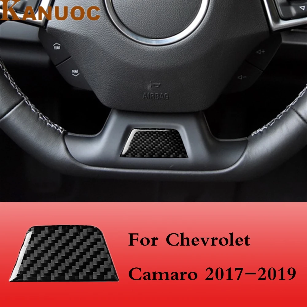 Наклейка на руль из углеродного волокна для салона автомобиля для Chevrolet Camaro-, наклейка на руль автомобиля
