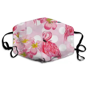 

Mouth Mask Flamingo Bird Polka Dot Print Masks - Breathable Adjustable Windproof Mouth-Muffle, Camping Running for Women and Men