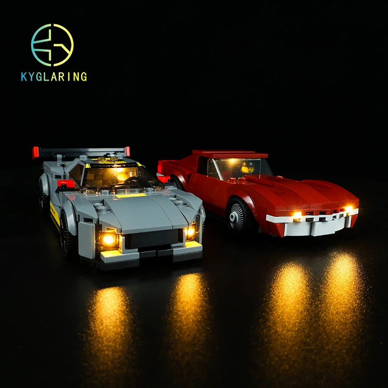 Kyglaring Set Di Illuminazione A Led Giocattoli Fai-Da-Te Per Speed Champions 76903 Chevrolet Corvette C8.R E 1968 Corvette Blocks Building