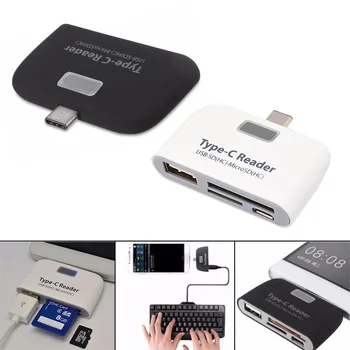 

4 In 1 USB Type-C Card Reader OTG TF Micro SD Cards Adapter Charging for Macbook Phone Tablet PR Sale
