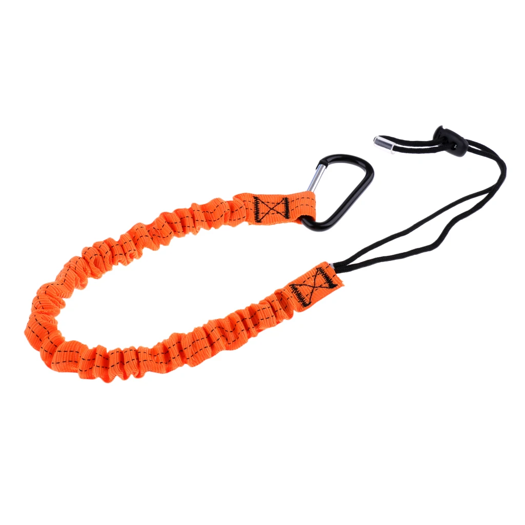 Deluxe 43 inch Elastic Paddle Leash Fishing Rod Safety Cord Tether with Carabiner For Kayak Canoe Boat, Set of 2