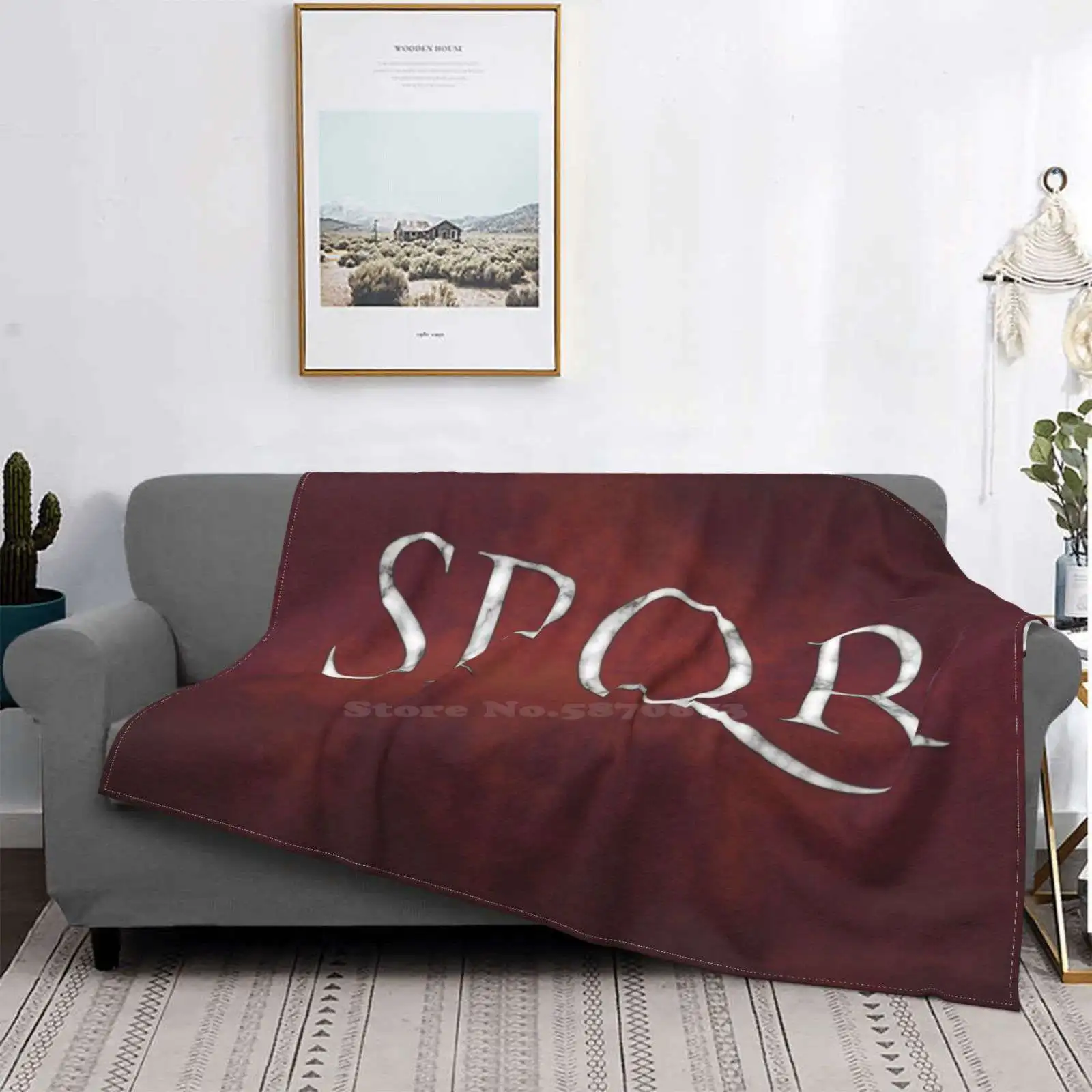 

Spqr - The Senate And People Of - In Marble On Red Creative Design Light Thin Soft Flannel Blanket Spqr Republic Senate People