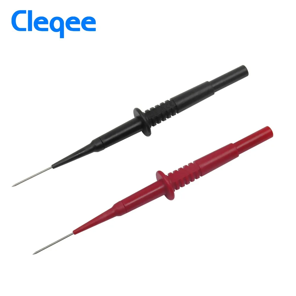 Cleqee P5008 2 шт. мультиметр тестовые зонды изоляции пирсинг иглы неразрушительный красный/черный