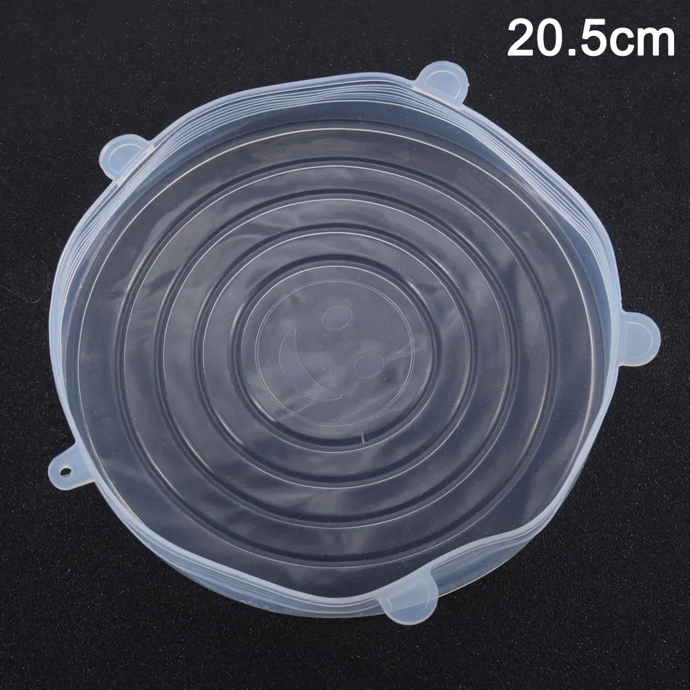 Reusable Silicone Food Lid Bowl Covers Wrap Food Fresh-keeping Stretchable Household Kitchen Kit GHS99 - Цвет: 20.5cm