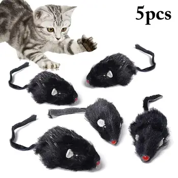

Kapmore 5Pcs/Set Cat Mice Toys Creative Interactive Cat Bite Toy Cat Teaser Toy With Sound Pet Supplies Cat Favors