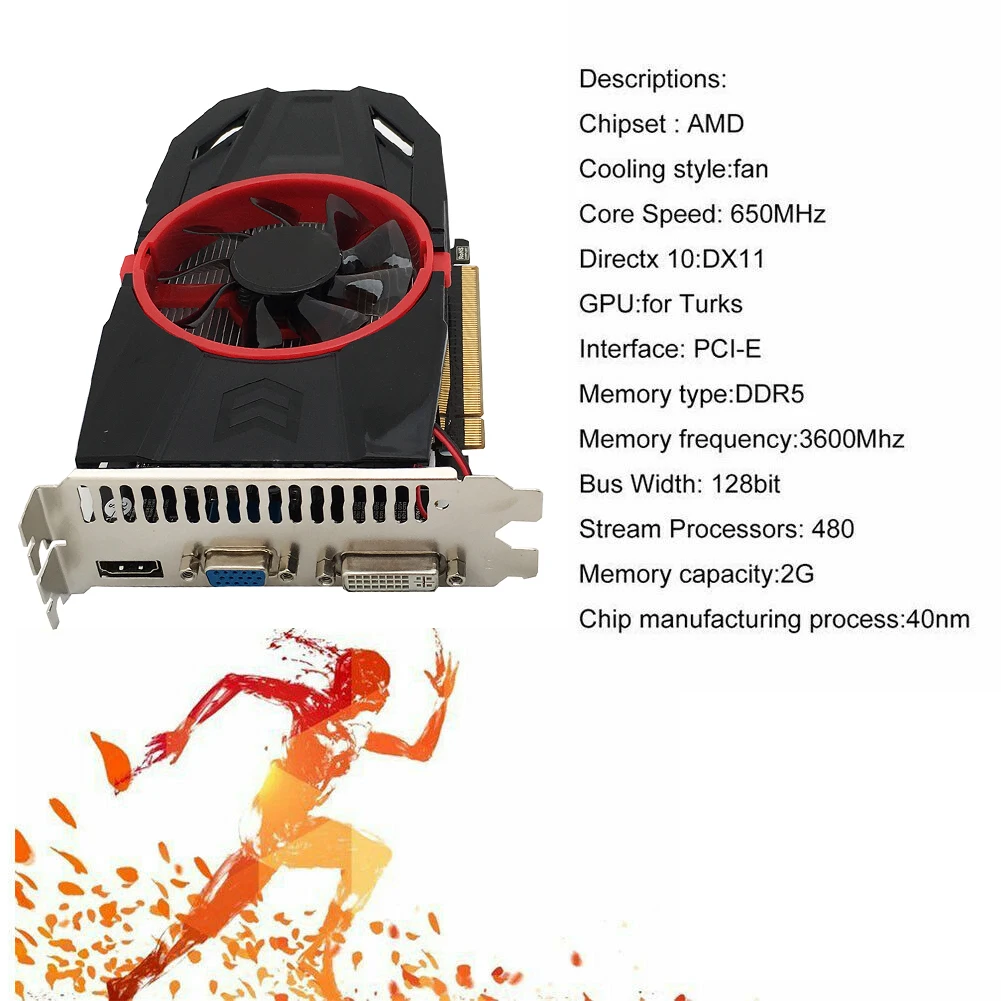 HD7670 4 ГБ DDR5 128 бит охлаждающая игровая видеокарта для настольного ПК игровые GDeals