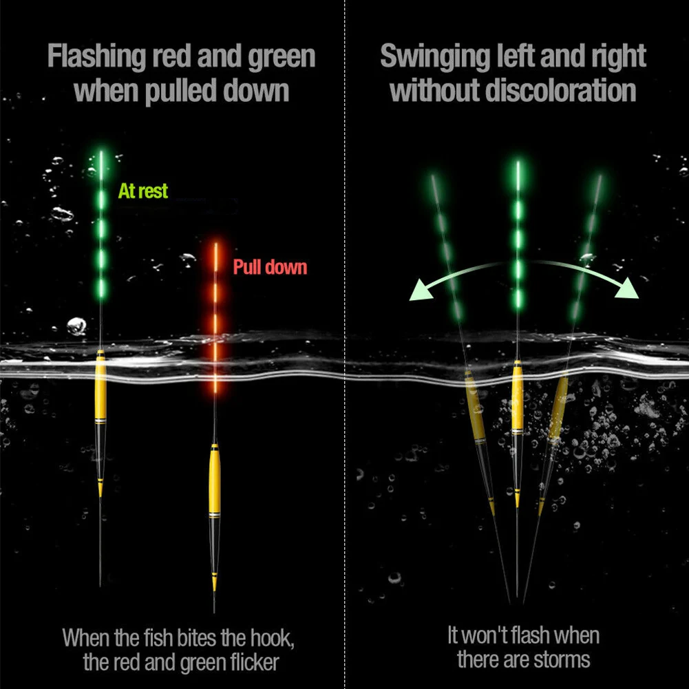 Luminous Smart LED Fishing Float High Sensitivity Alarm Fish Bite Color Change Electronic Buoy Fish Floating Bobber Stick
