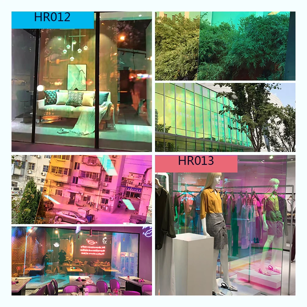 Sunice Chameleon Window Film Colorful Window Tint for Home Office Rainbow Color Glass Vinyl Self Adhesive Stained Glass Films
