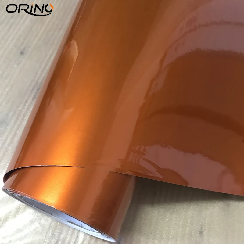 Orange Gloss Metallic Vinyl Film Wrap-5