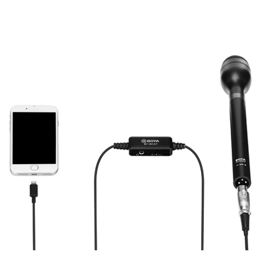 Кабель адаптер BOYA BY BCA7 XLR к Lightning 3 положения подставка для iPhone 11 Pro iPad iPod Touch