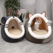 

Warm Soft Cat Bed Winter Warm House Cave Pet Dog Soft Nest Kennel Kitten Bed House Sleeping Bag for Small Medium Dogs Supplies