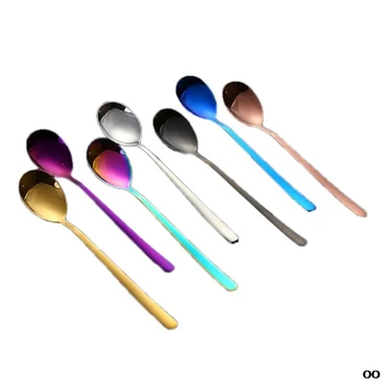 

7 stainless steel dessert spoons, spoons, coffee spoons. 7 colors PXPC