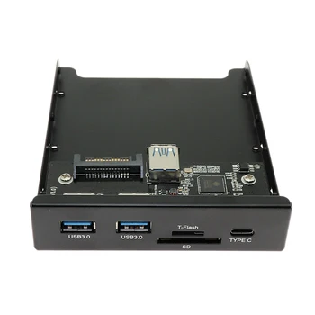 

HOT-Type C Front Panel Hub Dual Usb 3.0 Port + SD/TF Card Reader + Type C to 20Pin for Computer Case