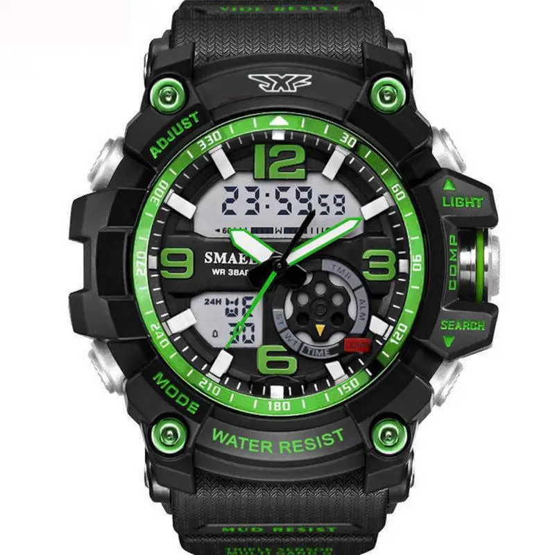 

Factory Direct New Style Fashion Outdoor Sports Double Inserts Waterproof Men's Watch Multi-functional Student Electronic Watch