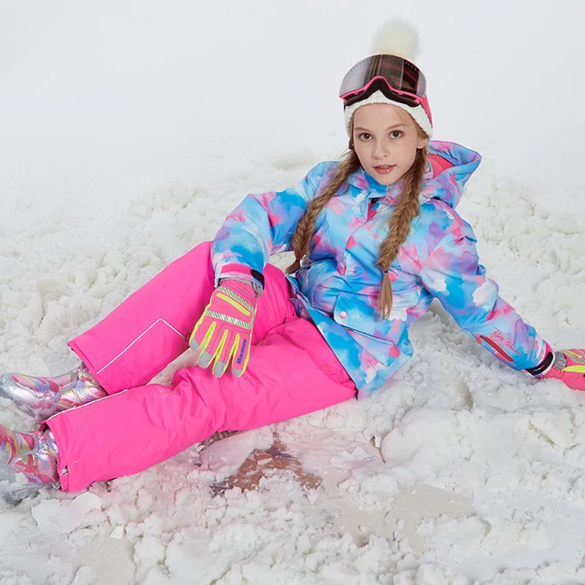 Conjuntos de nieve para niños adolescentes, cálida para niños, traje de de invierno para niñas, y pantalón de esquí a prueba de viento al aire libre _ - AliExpress