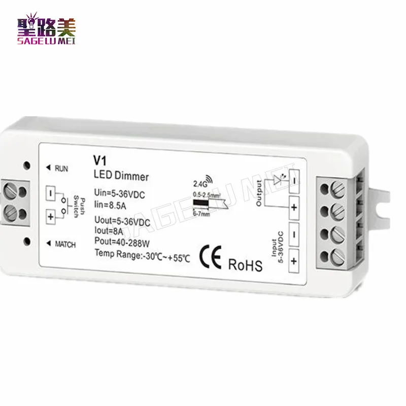 Беспроводной V1+ RT1 2,4G RF беспроводной сенсорный светодиодный регулятор света контроллер DC5V-DC24V 36V для 5050 3528 одноцветный светодиодный лента