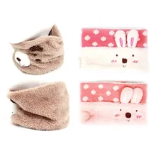 Корейский детский шарф для девочек и мальчиков с изображением медведя, кролика, мягкий теплый осенне-зимний вязаный шарф с кольцом