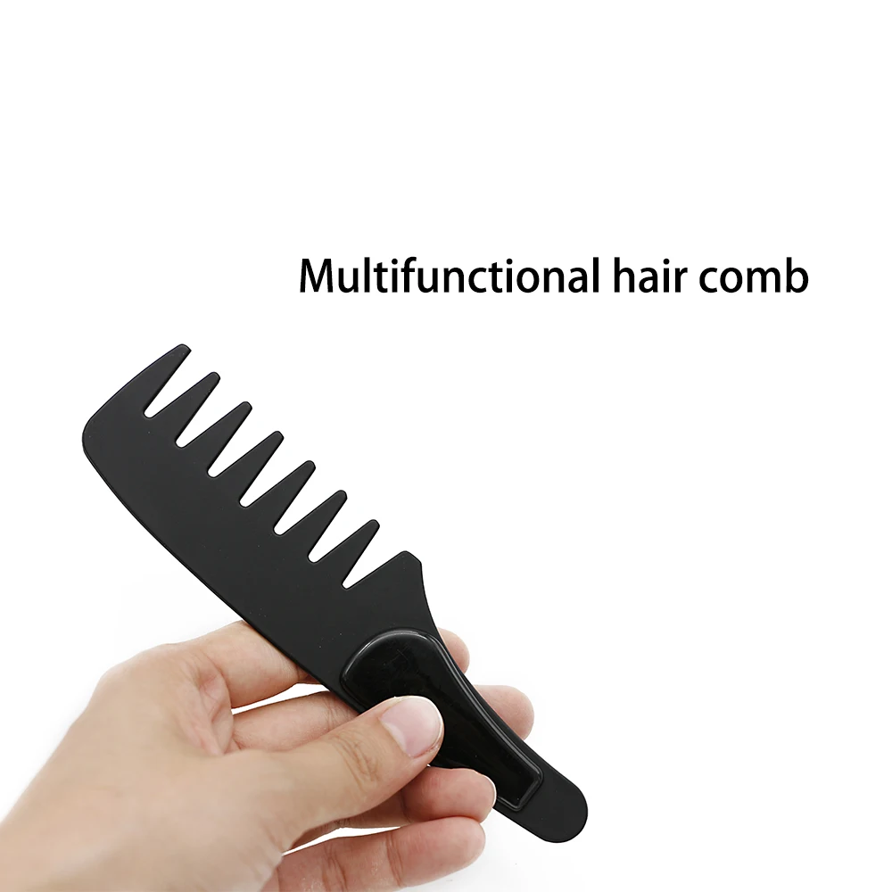 CestoMen High Quality Black Metal Pocket Beard Comb Men Facial Shaping Tools In Wide Teeth Stainless Steel Shaving Combs