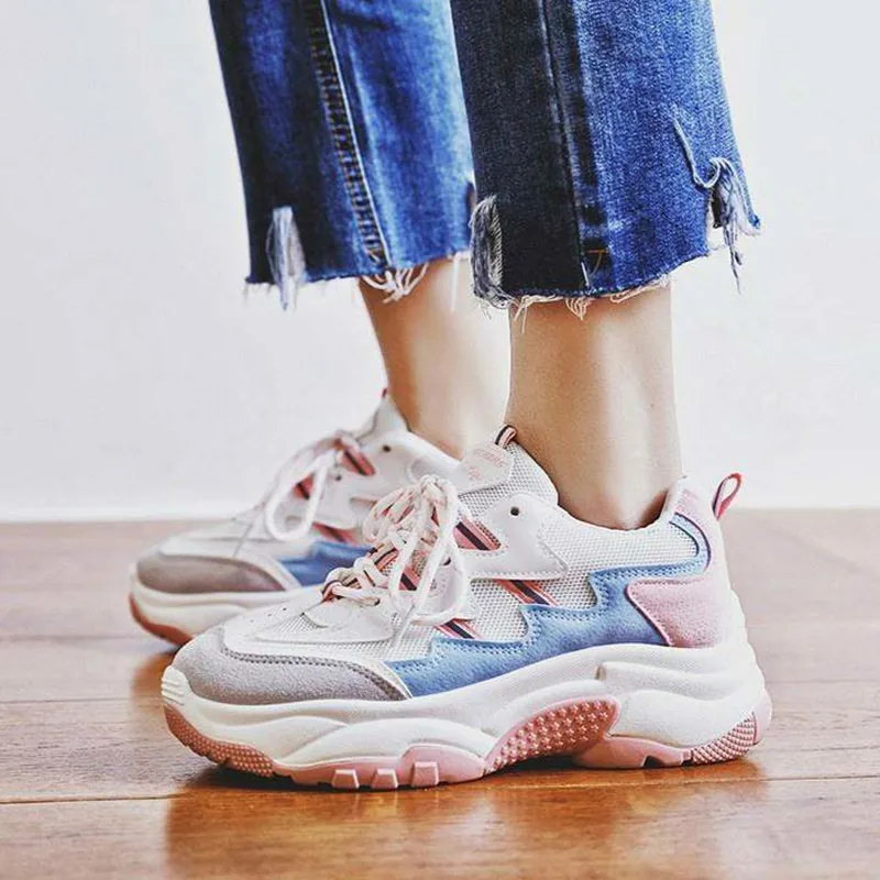 

2019 Spring Autumn Fashion Ladies Casual Shoes For Woman Vulcanized Shoes Breathable Wild Platform Women Shoes Sneakers Y3