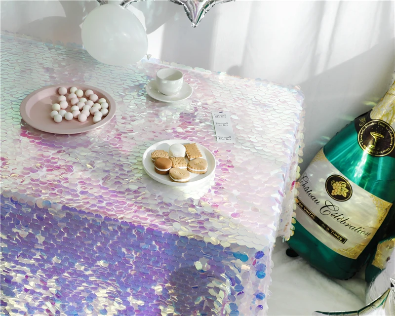 Imitation Mermaid Scales Round Sequined Tablecloth Birthday Party Background Party Decoration Dream Wedding Round Table Cover Imitation Mermaid Scales Round Sequined Tablecloth Birthday Party Background Party Decoration Dream Wedding Round Table Cover