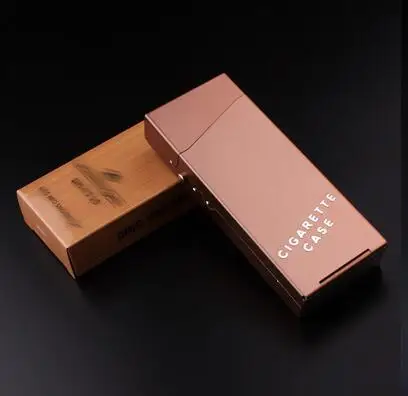 coffee Вмещает 20 сигарет алюминиевый сплав сигареты Чехол портативный дамы сигаретный чехол на ремень табачная коробка аксессуары для курения - Цвет: coffee