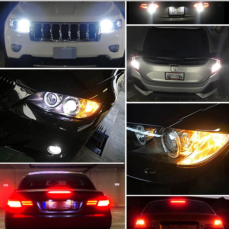 Высокая мощность 3157 P27/5 W 3457 T25 светодиодный 12-SMD-3030 автомобильные лампы для резервного заднего хода DRL, указатель поворота, стоп-сигнал 12 В