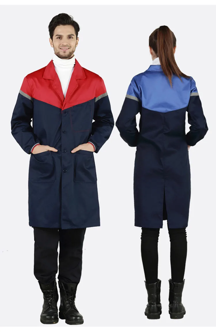 Work clothes Men Women Wear-resistant Dust-proof Long Style Labor Working Clothing Warehouse Coat for Factory Workshop (10)