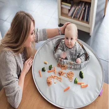 

Baby Bib Long-Sleeved Eating Clothes Waterproof and Waterproof Polyester Material Anti-Oil Dirty Children Anti-Wear PaintingGown