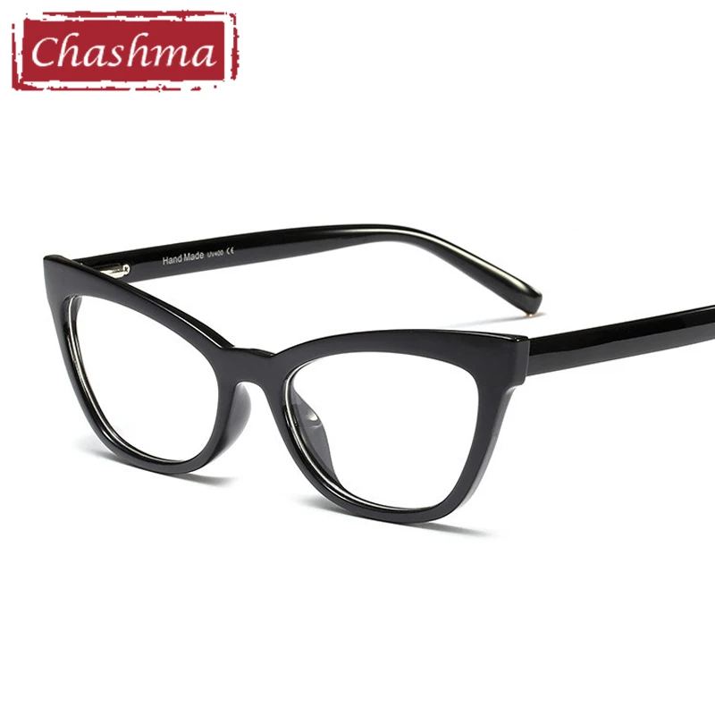 Black Chashma oculos grau feminino, прозрачные очки по рецепту, женские очки monturas de lentes mujer, оправы для очков - Цвет оправы: Black